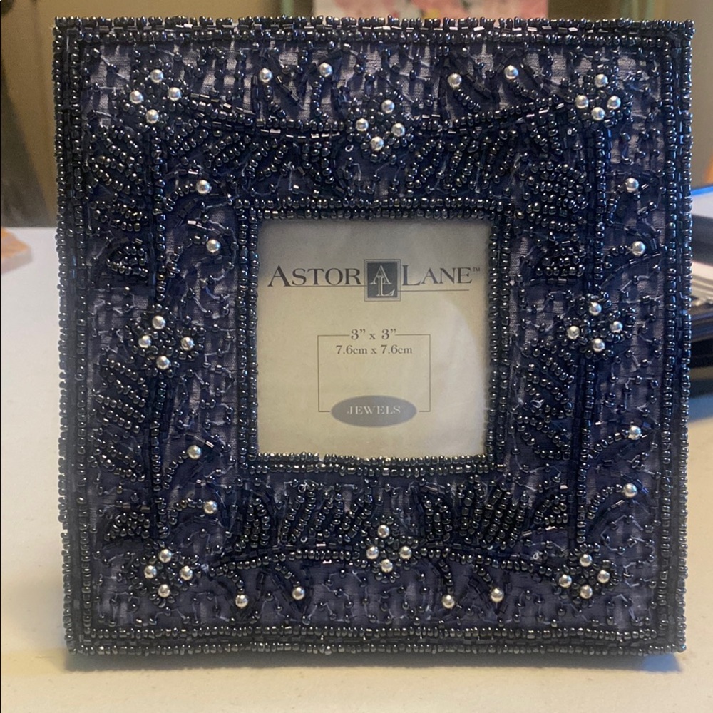 Astor Lane Blue Beaded Photo Frame